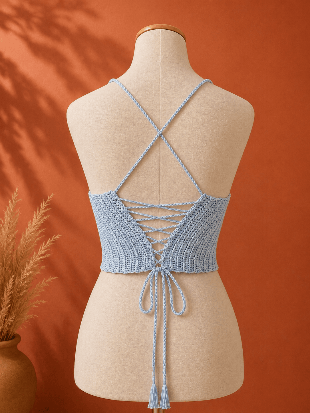Costas Corset Luar em Crochê Artesanal | Coleção LUAR Petit Crochet